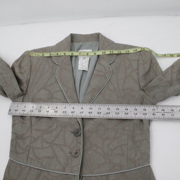 Armani Collezioni blazer womens 2 Flax linen blend 3 button textured geometric - Picture 11 of 16